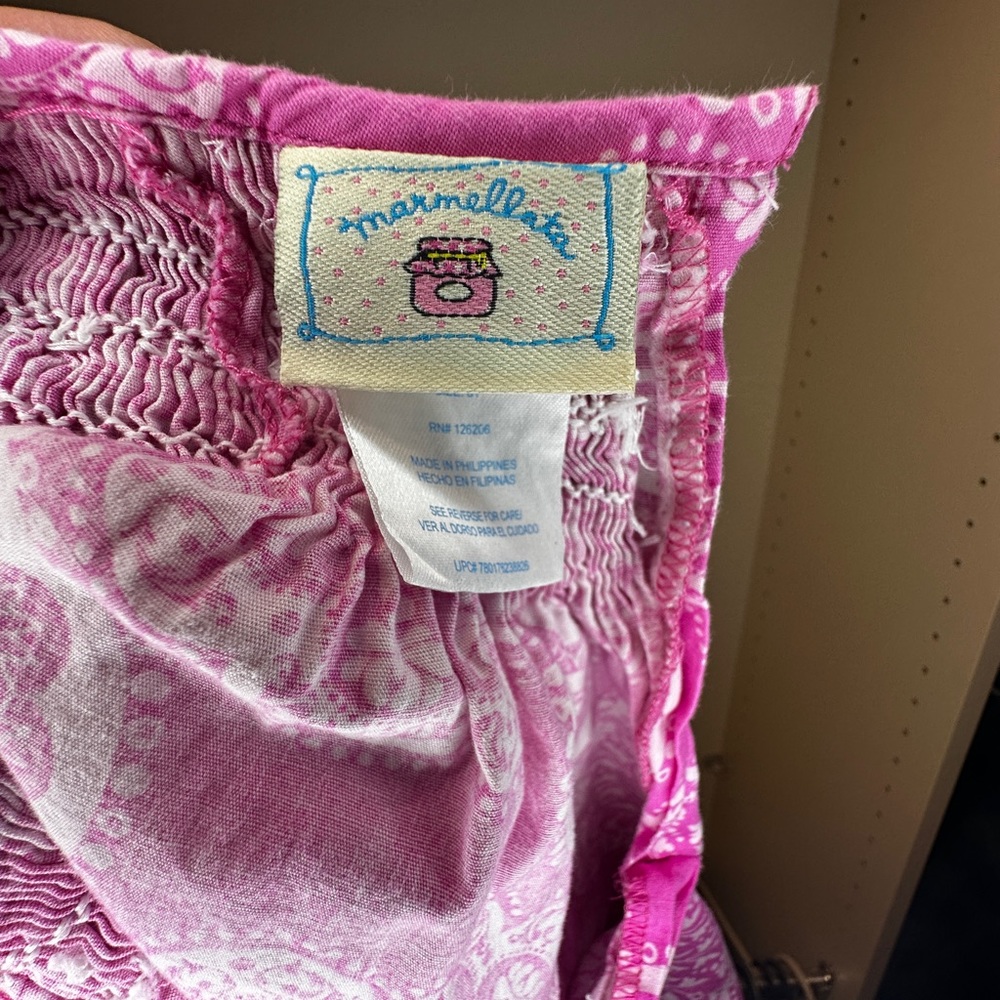 Marmellata Toddler Smocked Dress - 4T - pink/white - Picture 2 of 3